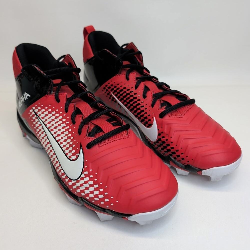 Nike Alpha Menace 2 Shark Football Cleats Red  Mens 10.5